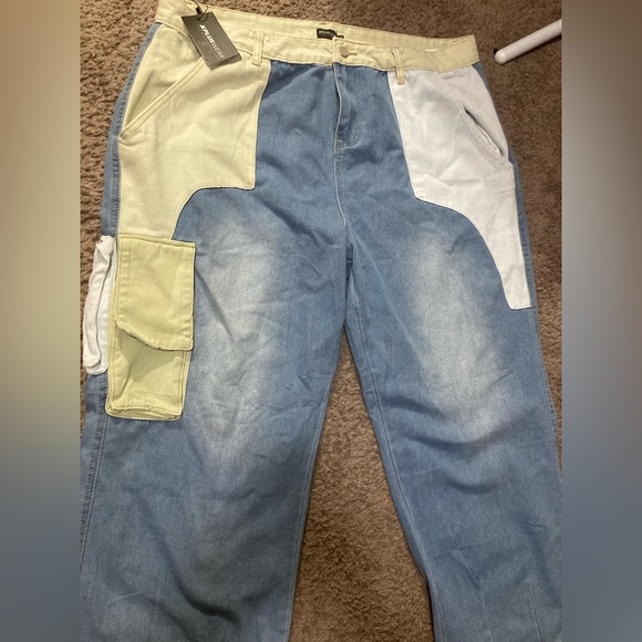 Nwt XPLUS women’s color block, wide leg jeans, three XL - Picture 12 of 16